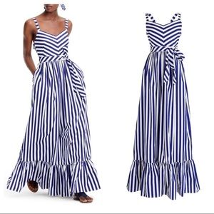 J. Crew blue white stripe tank maxi dress G63